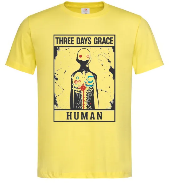 Чоловіча футболка Three days grace Human Лимонний фото