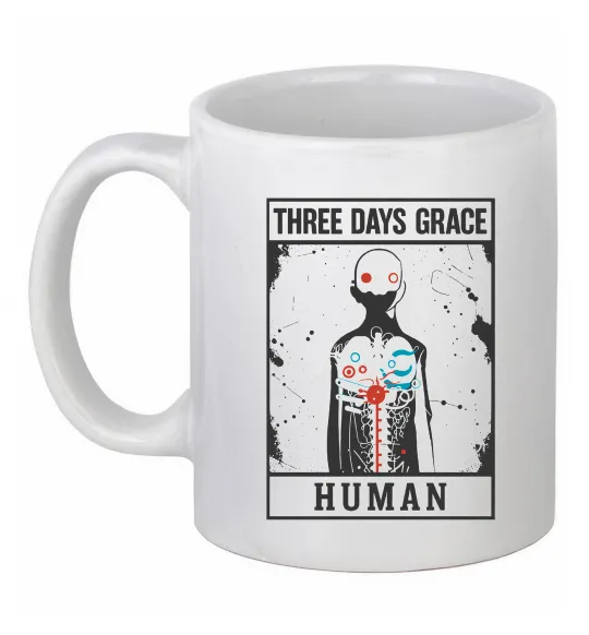 Чашка керамічна Three days grace Human Білий фото
