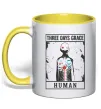 Чашка з кольоровою ручкою Three days grace Human Сонячно жовтий Чашка з кольоровою ручкою Three days grace Human Сонячно жовтий фото