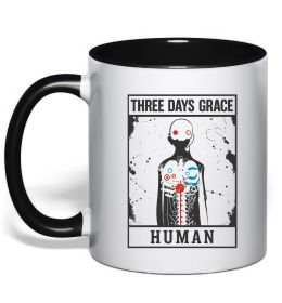 Чашка с цветной ручкой Three days grace Human