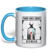 Чашка з кольоровою ручкою Three days grace Human Блакитний Чашка з кольоровою ручкою Three days grace Human Блакитний фото