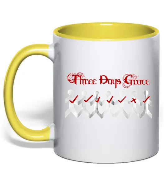 Чашка з кольоровою ручкою Three Days Grace One-X Сонячно жовтий фото