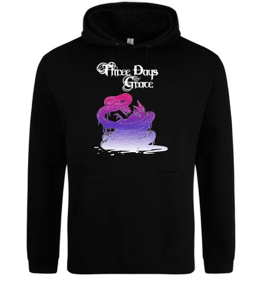 Мужская толстовка (худи) Three Days Grace snake Черный фото