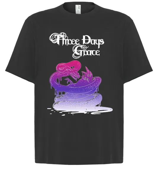 Футболка Оверсайз Three Days Grace snake Чорний фото