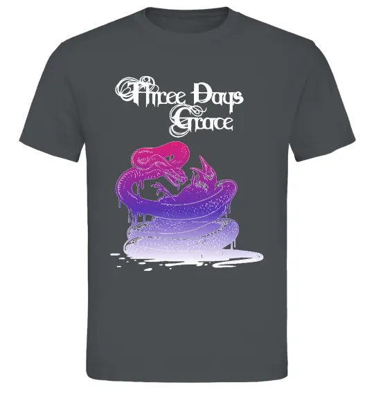 Чоловіча футболка Three Days Grace snake Графіт фото