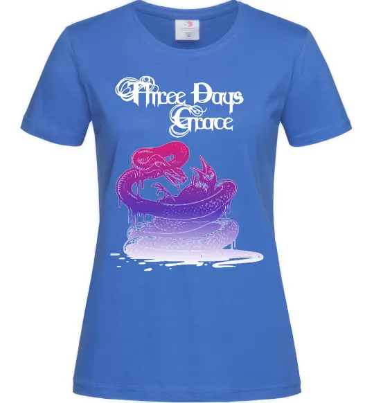 Жіноча футболка Three Days Grace snake Яскраво-синій фото