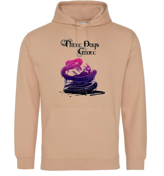 Мужская толстовка (худи) Three Days Grace snake Песочный фото