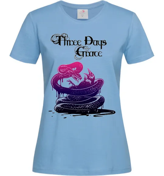 Жіноча футболка Three Days Grace snake Блакитний фото