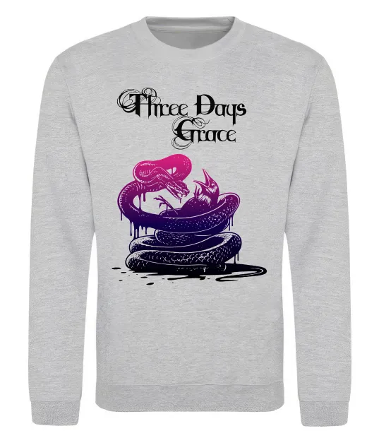 Свитшот Three Days Grace snake Серый меланж фото