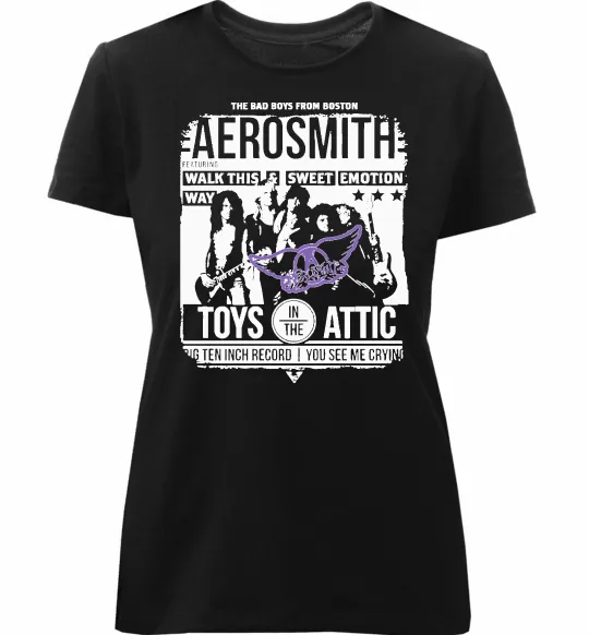 Жіноча преміум футболка Aerosmith toys in the Attic Чорний фото