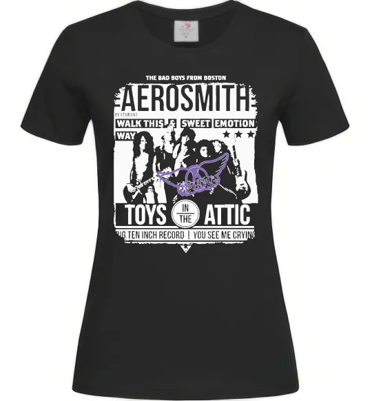 Жіноча футболка Aerosmith toys in the Attic Чорний фото