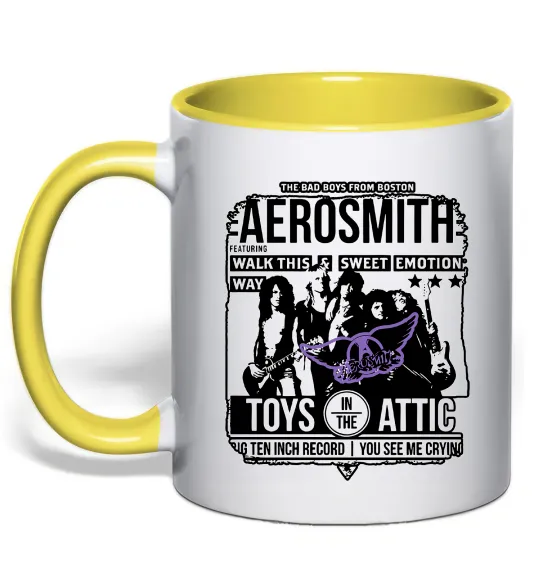 Чашка з кольоровою ручкою Aerosmith toys in the Attic Сонячно жовтий фото