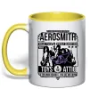 Чашка з кольоровою ручкою Aerosmith toys in the Attic Лимонний фото