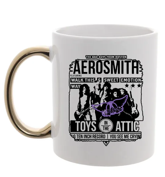 Чашка з кольоровою ручкою Aerosmith toys in the Attic Золото фото
