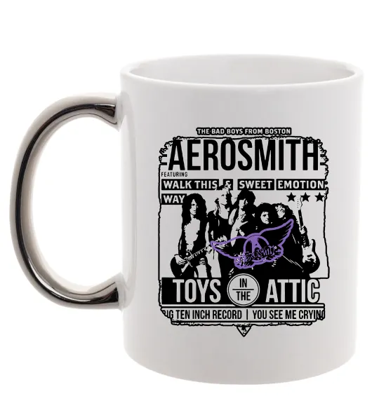 Чашка з кольоровою ручкою Aerosmith toys in the Attic Срібло фото