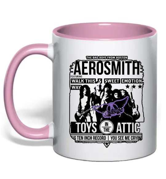 Чашка з кольоровою ручкою Aerosmith toys in the Attic Ніжно рожевий фото