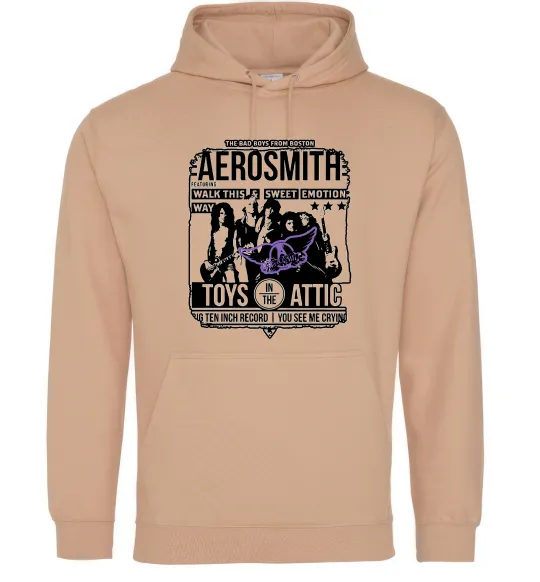 Мужская толстовка (худи) Aerosmith toys in the Attic Песочный фото