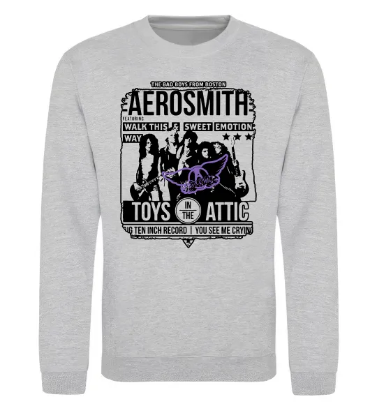 Свитшот Aerosmith toys in the Attic Серый меланж фото