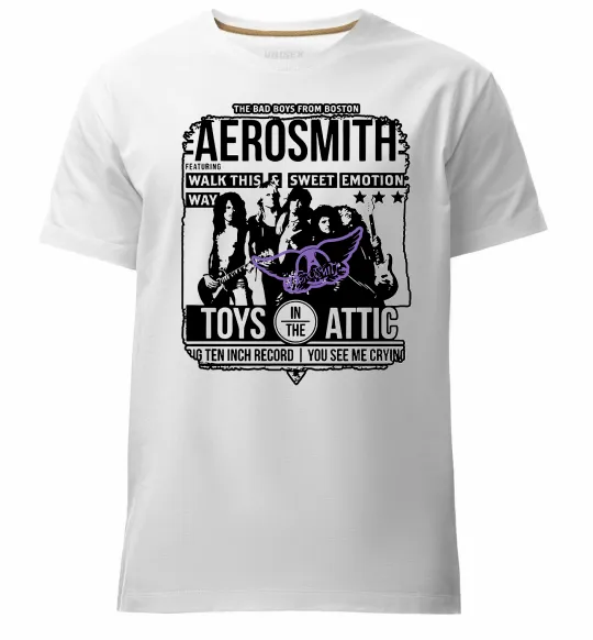 Чоловіча преміум футболка Aerosmith toys in the Attic Білий фото