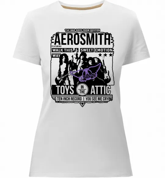 Жіноча преміум футболка Aerosmith toys in the Attic Білий фото