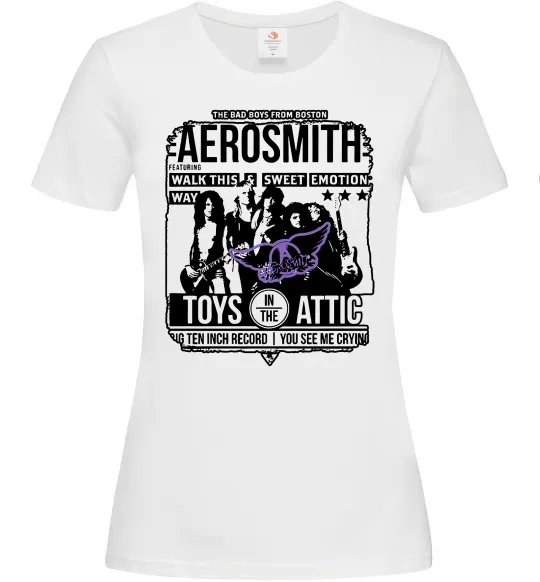 Жіноча футболка Aerosmith toys in the Attic Білий фото