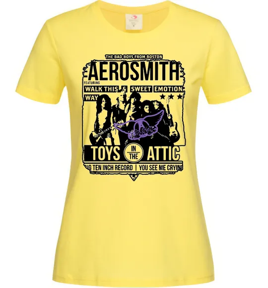 Жіноча футболка Aerosmith toys in the Attic Лимонний фото