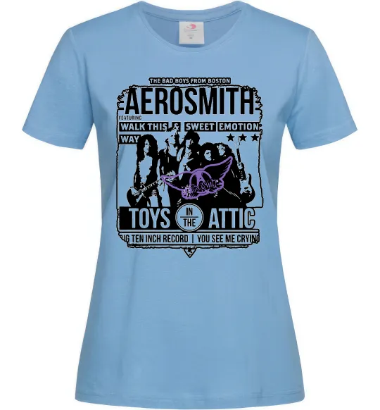 Жіноча футболка Aerosmith toys in the Attic Блакитний фото