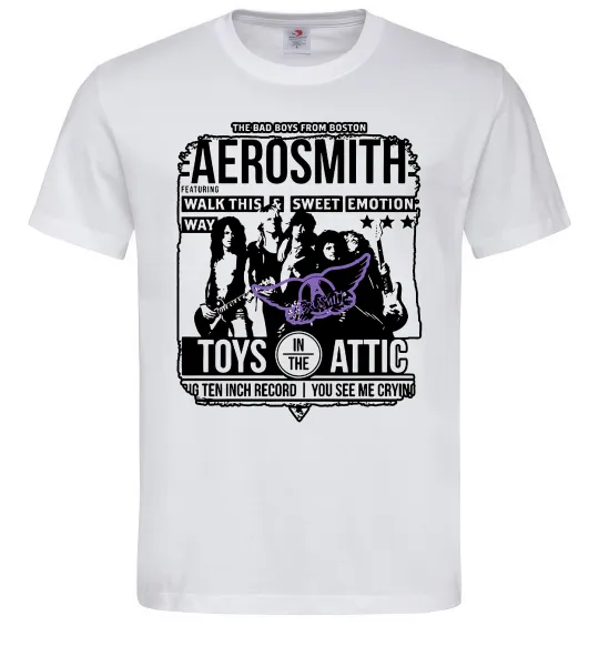 Чоловіча футболка Aerosmith toys in the Attic Білий фото
