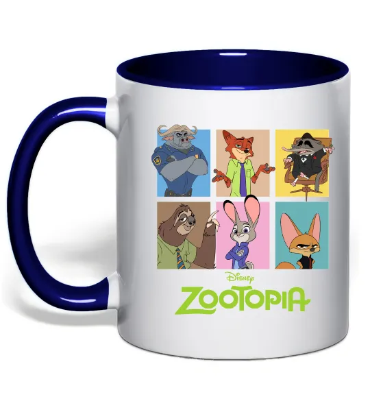 Чашка з кольоровою ручкою Зоотрополіс Глибокий темно-синій фото