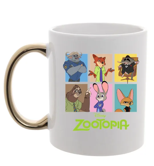 Чашка з кольоровою ручкою Зоотрополіс Золото фото