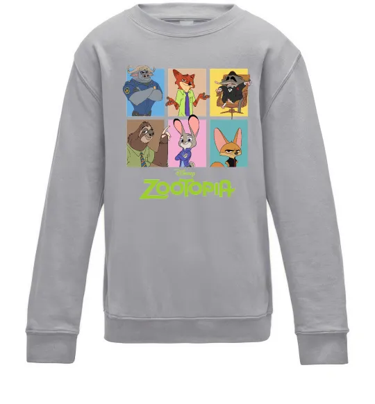 Детский Свитшот Зоотрополіс Серый меланж фото