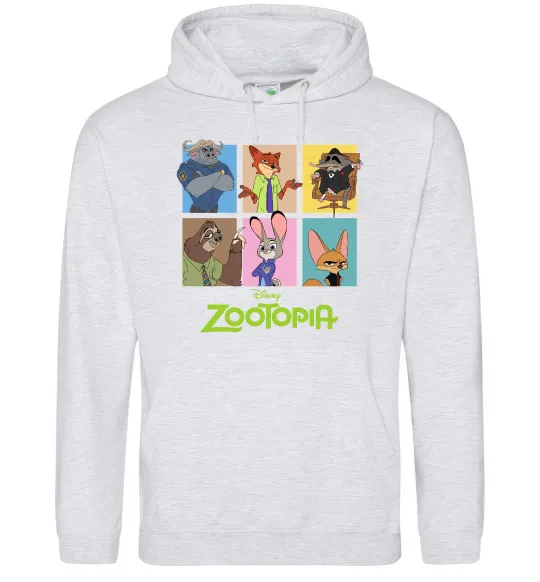 Женская толстовка (худи) Зоотрополіс Серый меланж фото