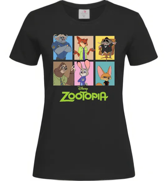 Жіноча футболка Зоотрополіс Чорний фото