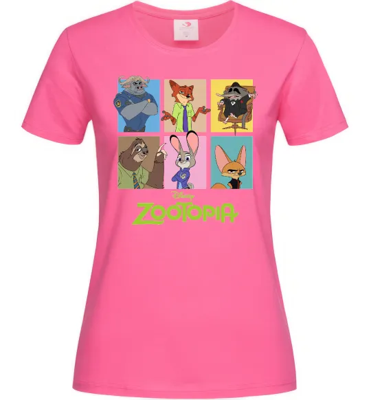 Жіноча футболка Зоотрополіс Яскраво-рожевий фото