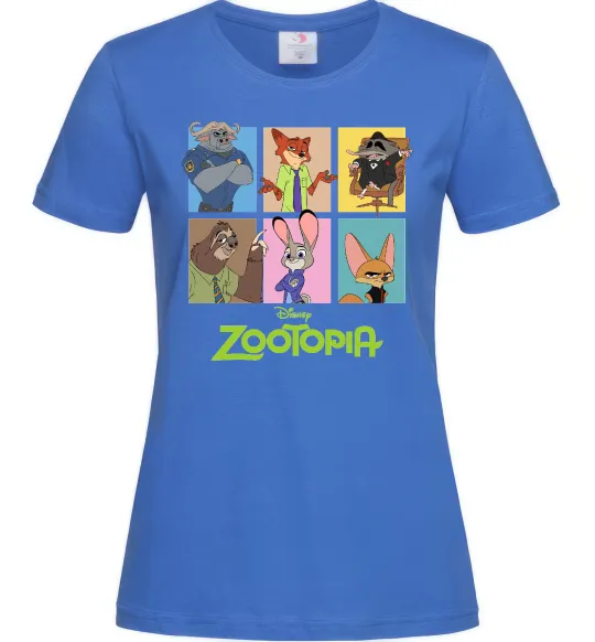 Жіноча футболка Зоотрополіс Яскраво-синій фото