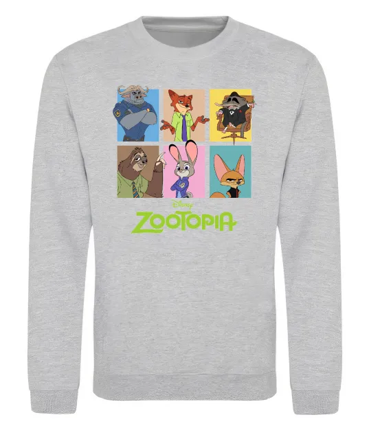 Світшот Зоотрополіс Сірий меланж фото