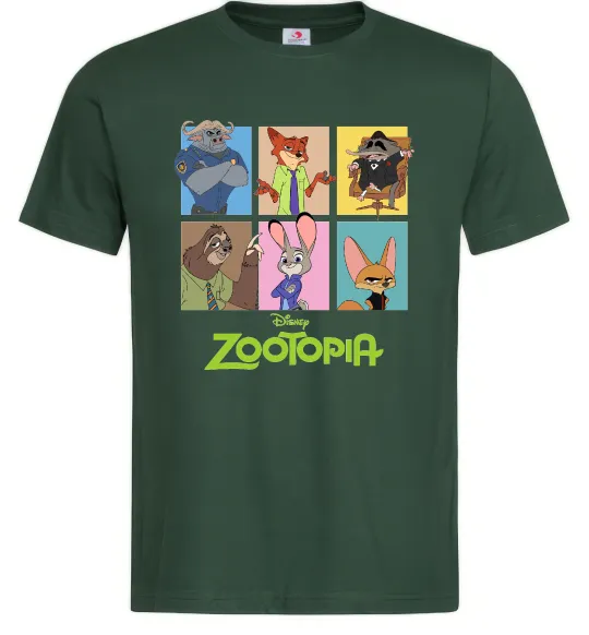 Мужская футболка Зоотрополіс Темно-зеленый фото
