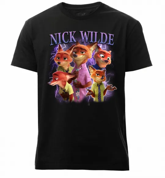 Мужская премиум футболка Nick Wilde Черный фото