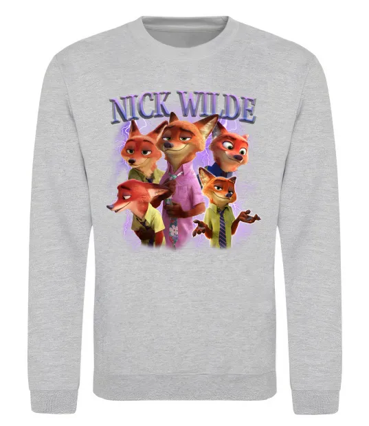 Свитшот Nick Wilde Серый меланж фото