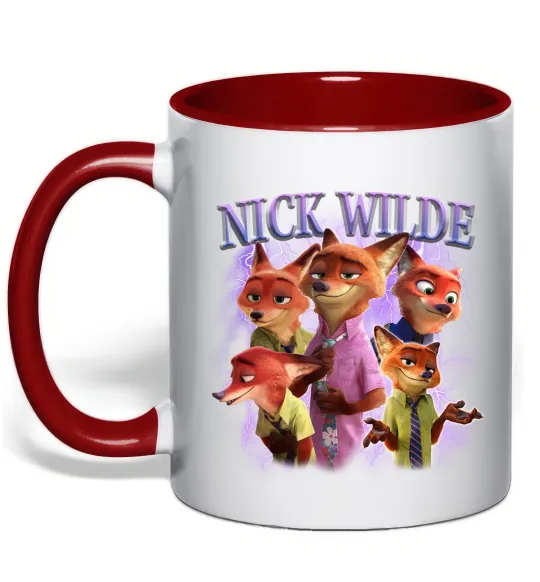 Чашка с цветной ручкой Nick Wilde Красный фото