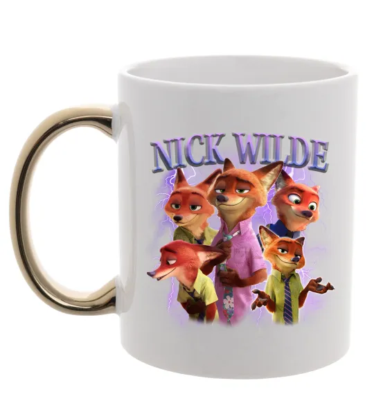 Чашка с цветной ручкой Nick Wilde Золото фото