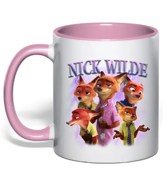 Чашка с цветной ручкой Nick Wilde Нежно розовый фото