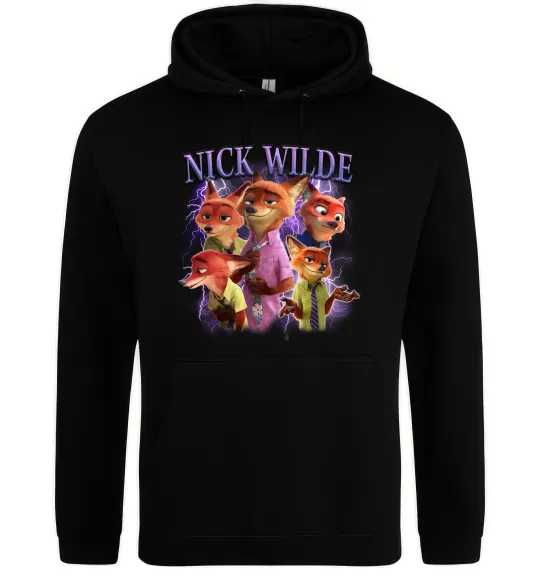 Мужская толстовка (худи) Nick Wilde Черный фото