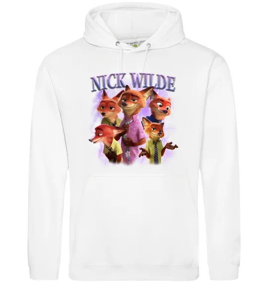 Мужская толстовка (худи) Nick Wilde Белый фото