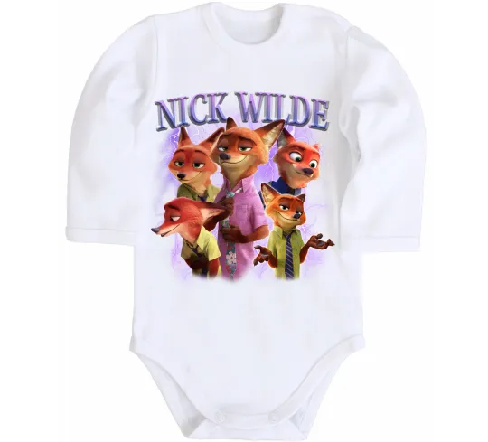 Детский боди Nick Wilde Белый фото