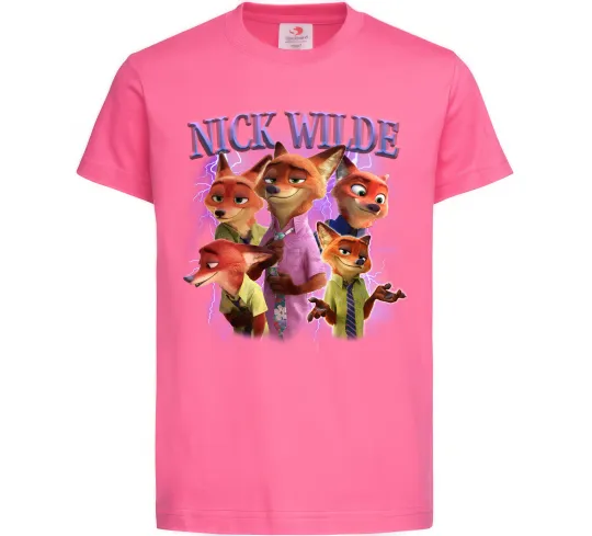 Детская футболка Nick Wilde Ярко-розовый фото