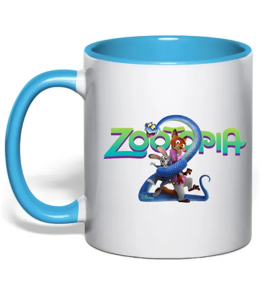 Чашка с цветной ручкой Zootopia 2 Голубой фото