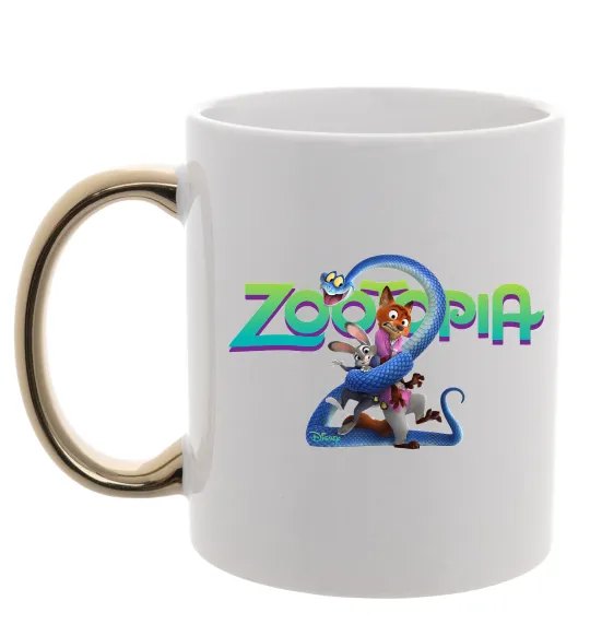 Чашка с цветной ручкой Zootopia 2 Золото фото