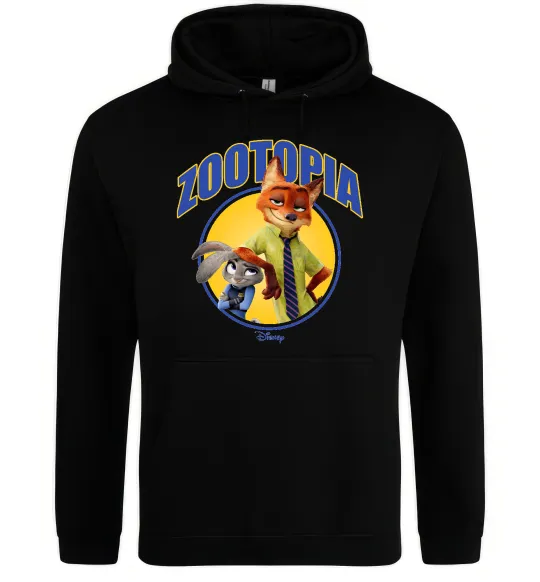 Женская толстовка (худи) Нік та Джуді Зоотрополіс Черный фото