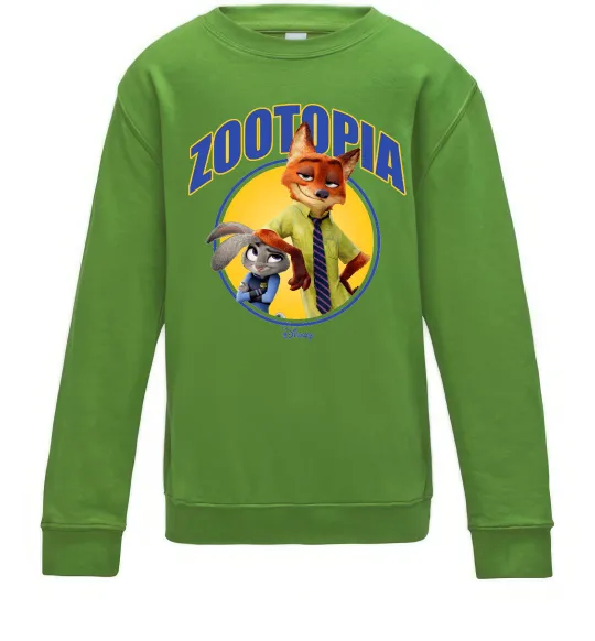 Детский Свитшот Нік та Джуді Зоотрополіс Лаймовый фото